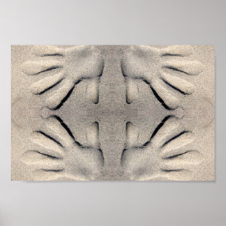 Hände im Sande Poster