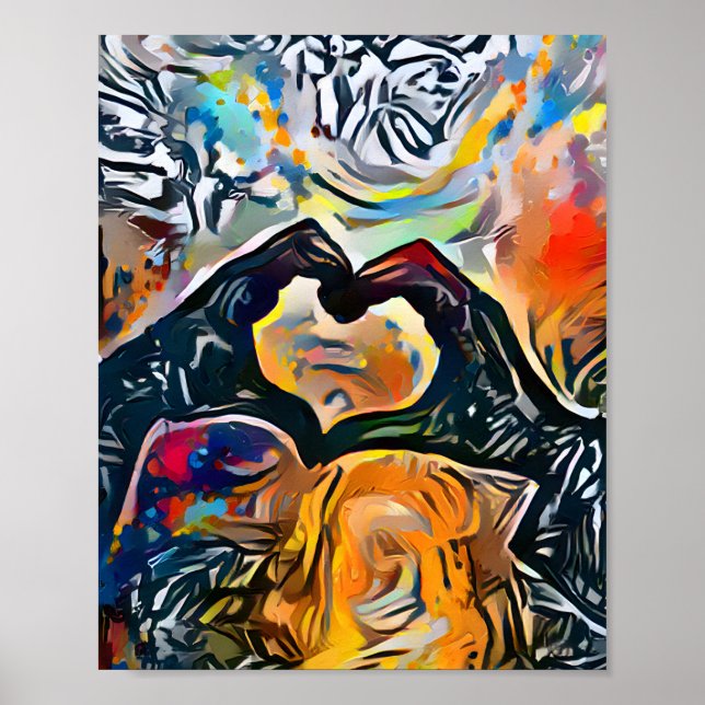 Hände in der Form einer Herz-Liebe Poster (Vorne)