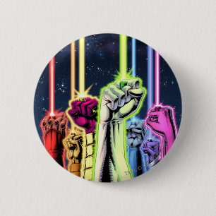 Hände in der Luft mit Ringen - Farbe Button