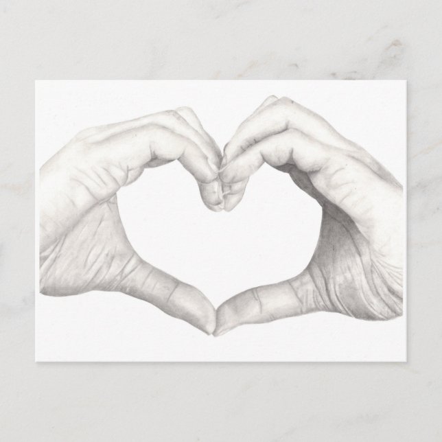 Hände in Form eines Herzens Postkarte (Vorderseite)
