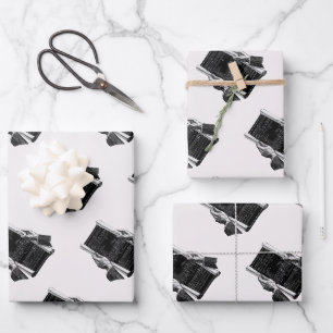 Hände mit architektonischen Blaupausen, Vintage-Ge Geschenkpapier Set