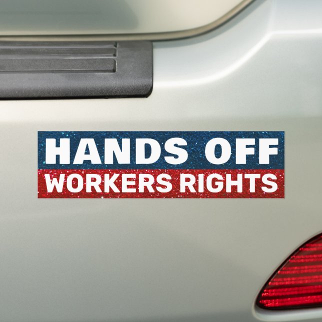 Hände Off Protest US-Glitzer Red White Blue Autoaufkleber (Auf Auto)