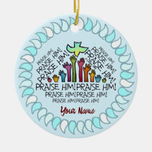 Hände preisen ihn christlicher Schmuck Keramik Ornament
