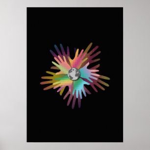 Hände rund um die Welt Poster