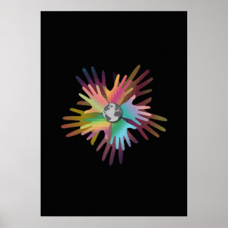 Hände rund um die Welt Poster
