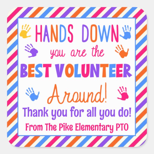 Hände runter sind der beste Freiwillige Quadratischer Aufkleber (Vorderseite)