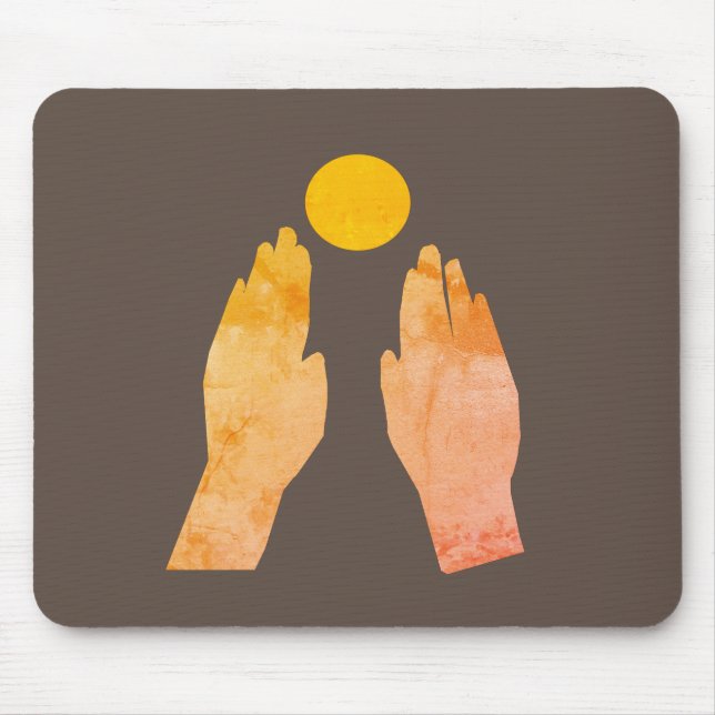 Hände und Sonne Mousepad (Vorne)
