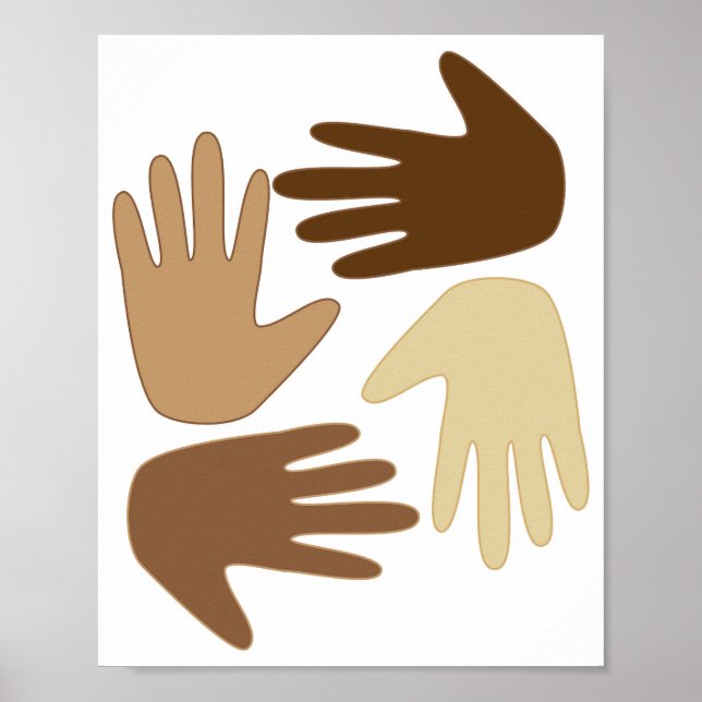 Hände verschiedener ethnischer Gruppen Poster (Vorne)