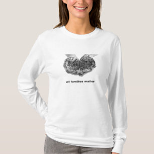 Hände von T-Stück die Langhülse der Stützfraue T-Shirt