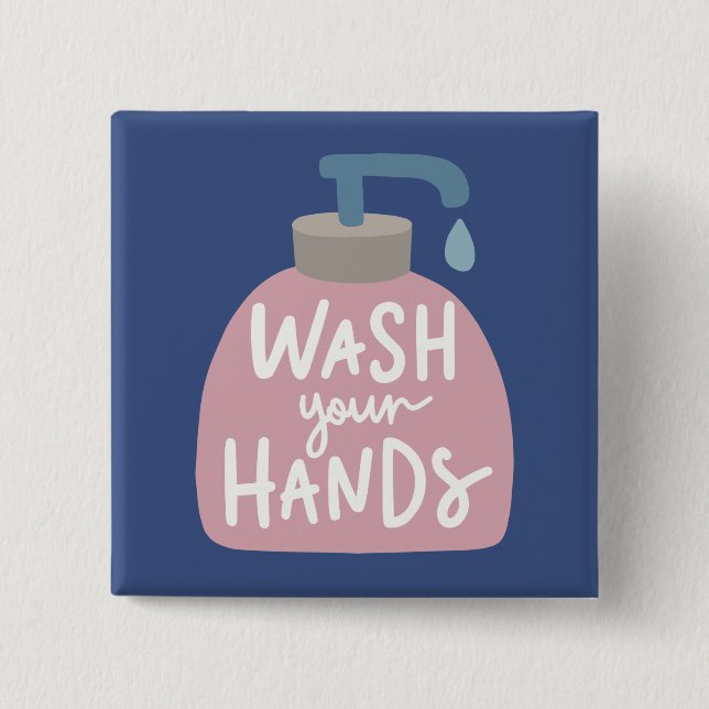 Hände waschen button (Vorderseite)