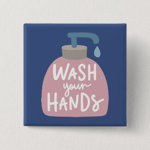 Hände waschen button