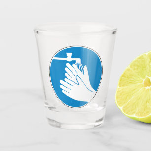 Hände waschen (Gesundheit und Sicherheit) (Hygiene Schnapsglas