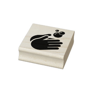Hände waschen - Koronavirus und Grippe von Hand wa Gummistempel