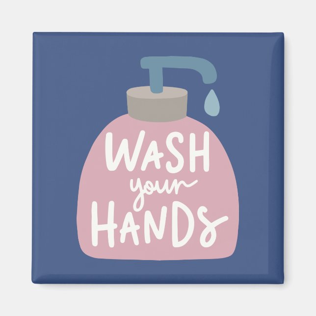 Hände waschen magnet (Vorne)