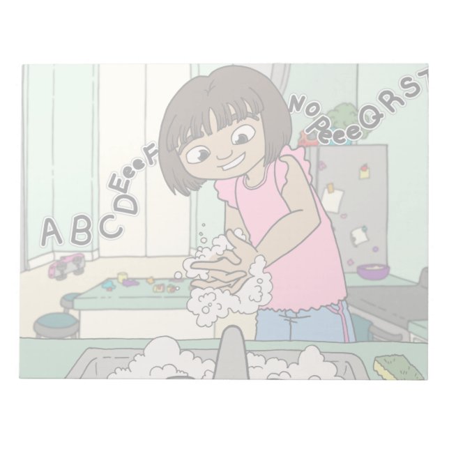 Hände waschen notizblock (Vorderseite)