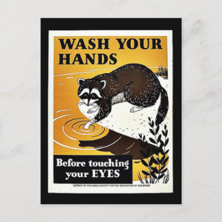 Hände waschen postkarte
