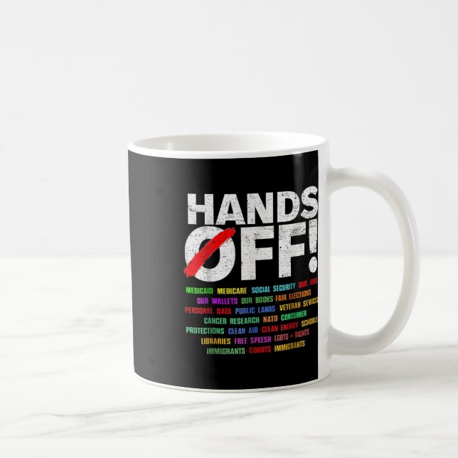 Hände weg Protest für Männer Frauen Kaffeetasse (Rechts)