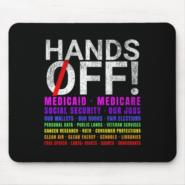 Hände weg Protest Kämpfe Widerstehen Schützen Männ Mousepad (Vorne)
