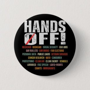 Hände weg Protest Sozialversicherung und Medicare  Button