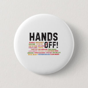 Hände weg Protest Sozialversicherung und Medicare  Button