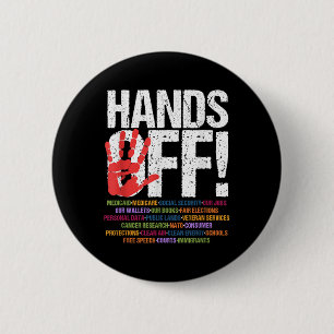 Hände weg Protest Sozialversicherung und Medicare Button