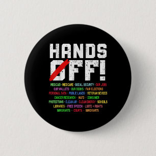 Hände weg Protest Sozialversicherung und Medicare  Button