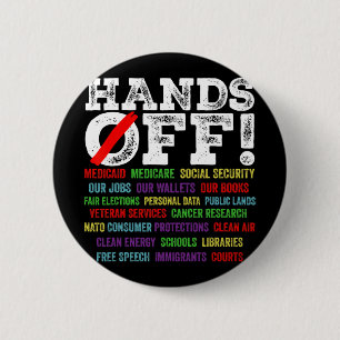 Hände weg Protest Sozialversicherung und Medicare  Button