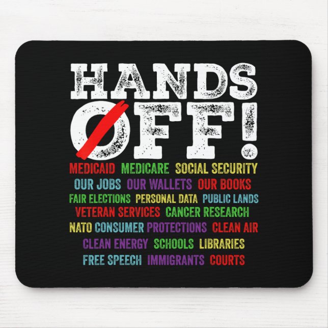 Hände weg Protest Sozialversicherung und Medicare  Mousepad (Vorne)