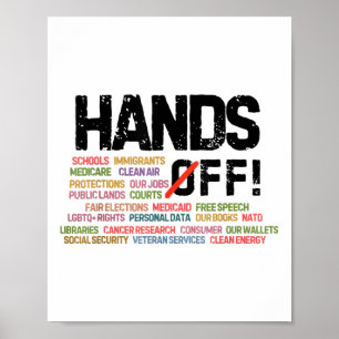 Hände weg Protest Sozialversicherung und Medicare  Poster