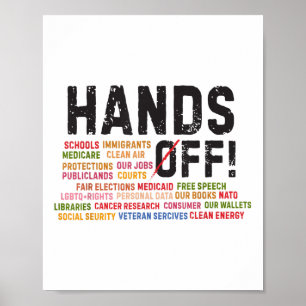 Hände weg Protest Sozialversicherung und Medicare  Poster