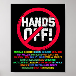 Hände weg Protest Sozialversicherung und Medicare  Poster