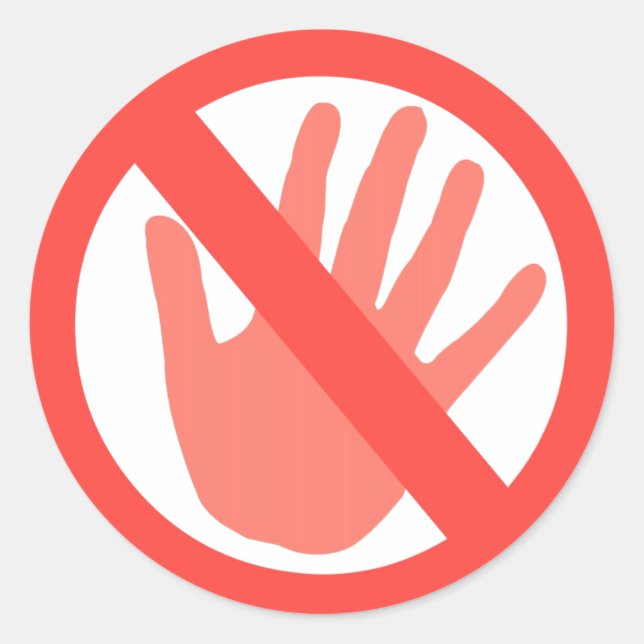 Hände weg runder aufkleber (Vorderseite)