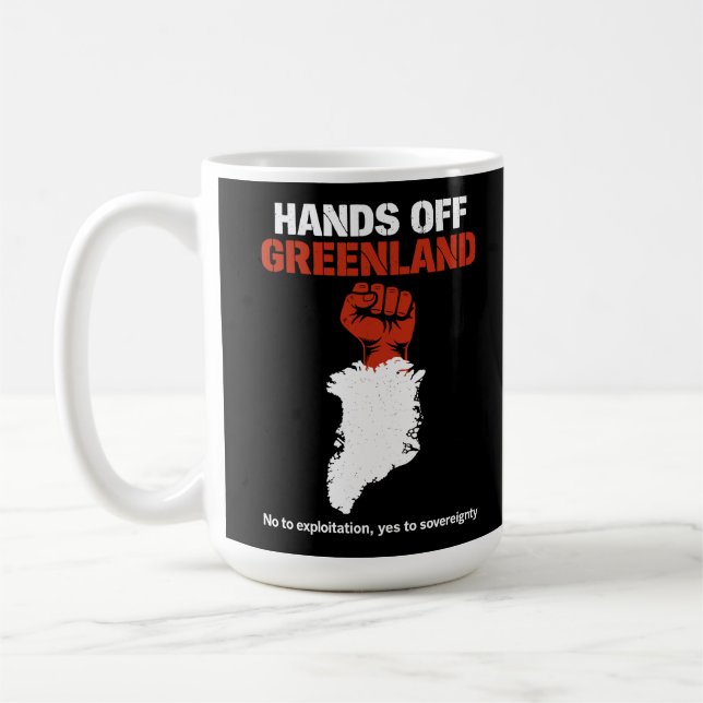 Hände weg vom Souveränitätsprotestdesign Grönlands Kaffeetasse (Links)