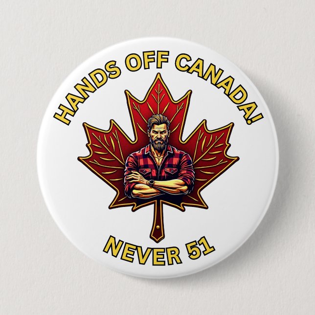 Hände weg von Kanada, Nie 51, Ahornleaf Lumberjack Button (Vorderseite)
