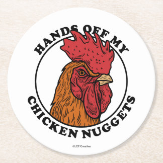 Hände weg von meinen Hühnchen-Nuggets Runder Pappuntersetzer
