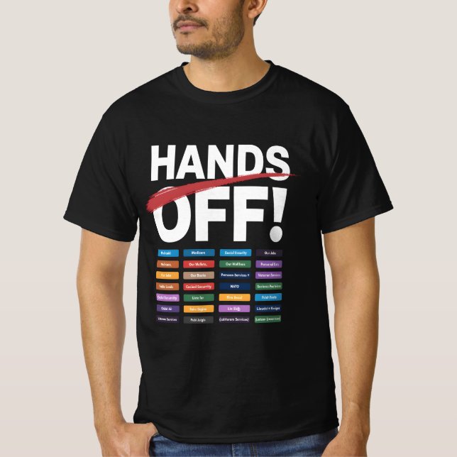 Hände weg von Trump-Anti-Tarrif-Design T-Shirt (Vorderseite)