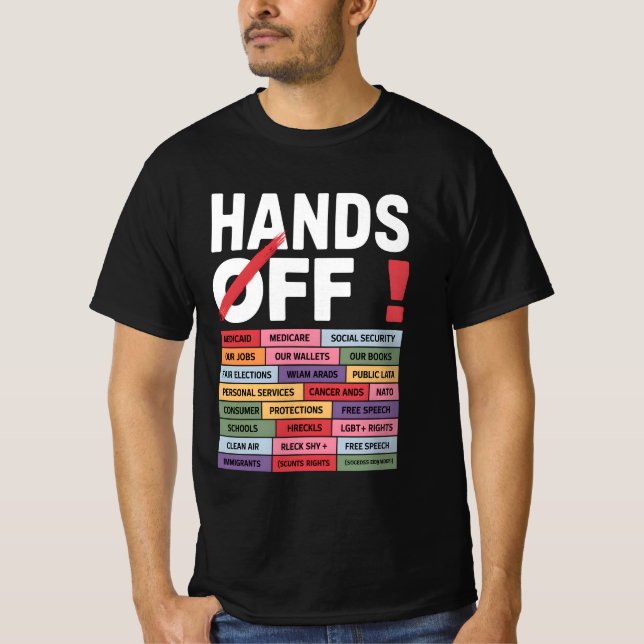 Hände weg von Trump-Anti-Tarrif-Design T-Shirt (Vorderseite)