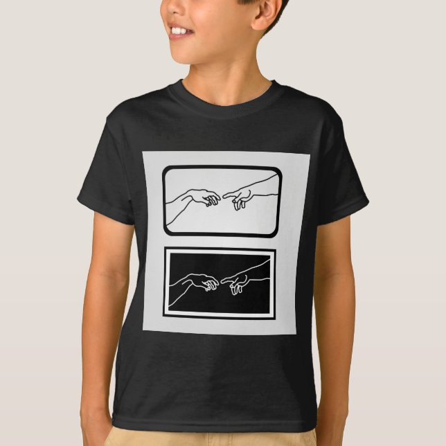 Hände, welche die Schaffung von Adam zeigen T-Shirt (Vorderseite)