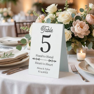 Hände zu Händen, Herzen zu Herzen Hochzeitstisch N Tischaufsteller