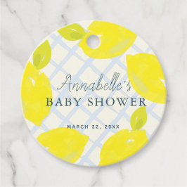 Händegemalte Lemon Blue Baby Dusche Danke Geschenkanhänger