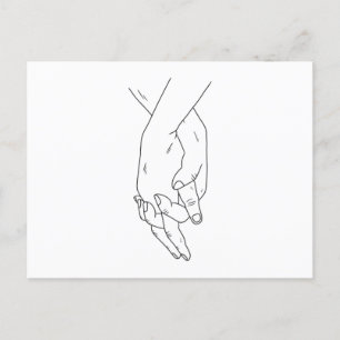Händehaltender Strich Postkarte
