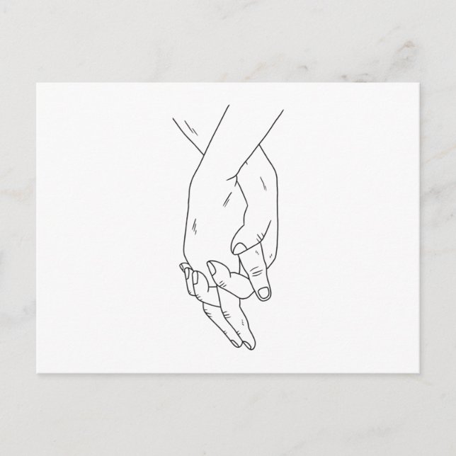 Händehaltender Strich Postkarte (Vorderseite)