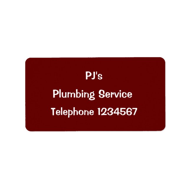 HANDEL - PLUMBERN ADRESSAUFKLEBER (Vorne)