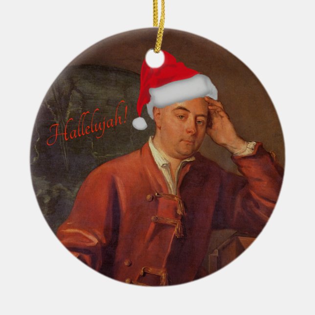 Handel Porträtverzierung - Messiah - Halleluja Keramikornament (Vorne)