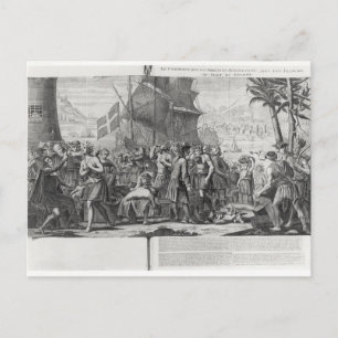 Handel zwischen mexikanischen Amerikanischen Urein Postkarte