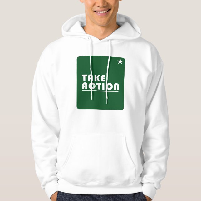 Handeln inspirierend hoodie (Vorderseite)