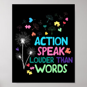 Handeln spricht lauter als Worte Autism Awareness Poster