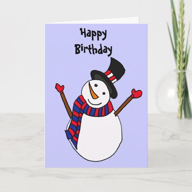 HANDELS, glückliche Schneemann-Geburtstags-Karte Karte (Vorderseite)