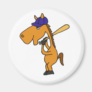 HANDELS, Pferd, das Baseball-Cartoon spielt Magnet