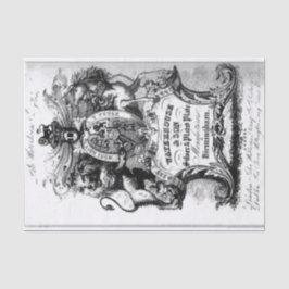Handelskarte des 18. Jahrhunderts Seidenpapier